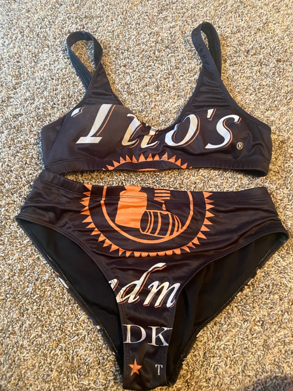 Tito’s Black & Orange Logo Bikini Set